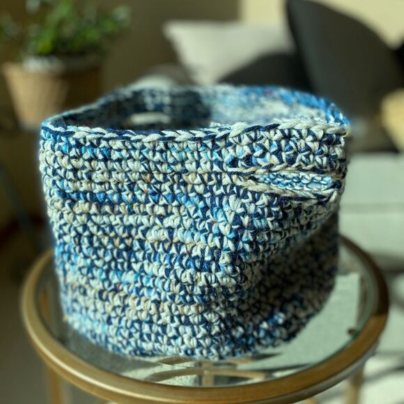 Other - Handmade Crochet storage basket gift holidays toys books towels multi use h9xw18